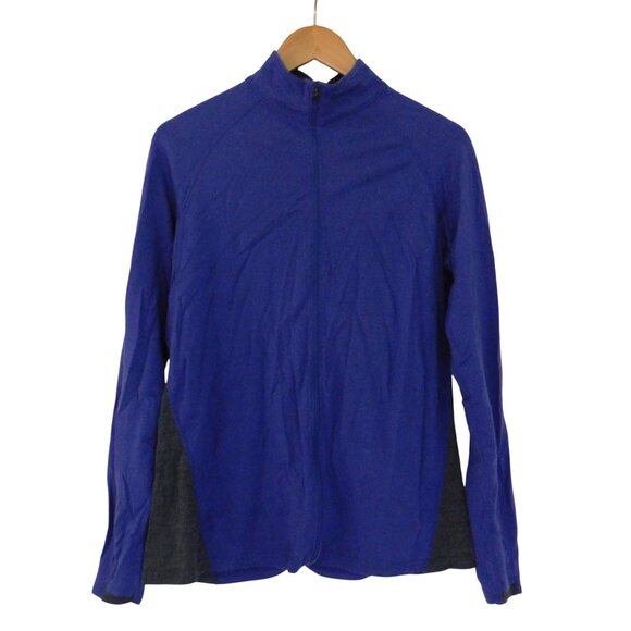 Ibex Womens 100% Merino Wool Full Zip Jacket Purple Gray Base layer Size XL - Picture 1 of 7